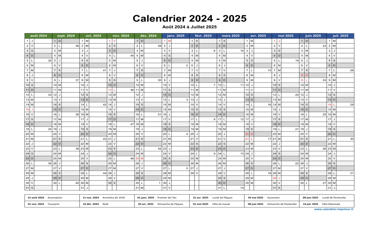 2024 calendrier 2025 calendrier 2025