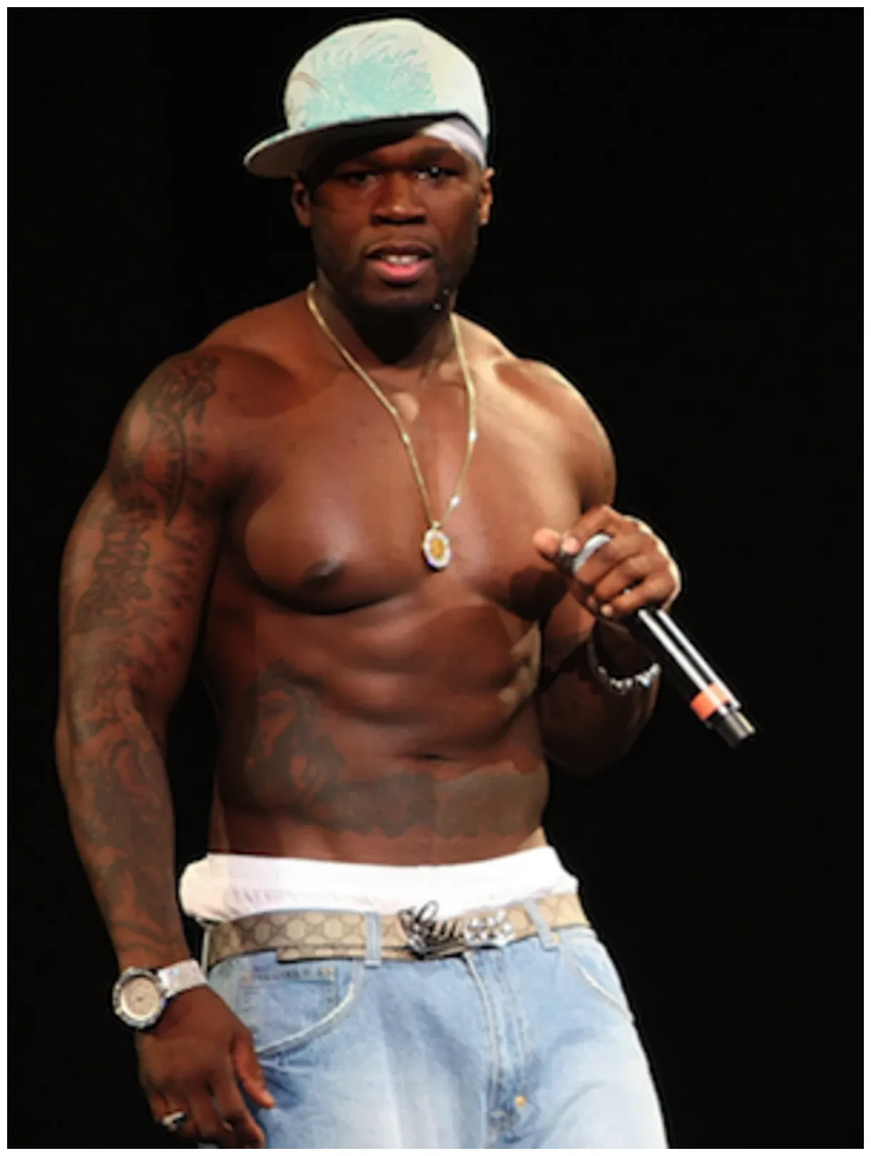 Shirtless rappers