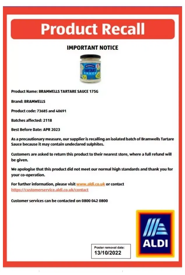 Aldi issues urgent product recall on 'do not eat' sauce coventrylive