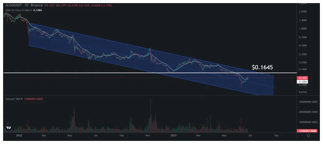 Algorand algo price fluctuation graph week 2 january 2026