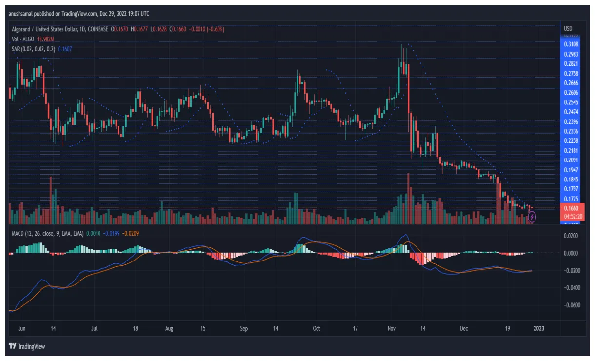 Algorand algo technical analysis chart week 1 january 2026