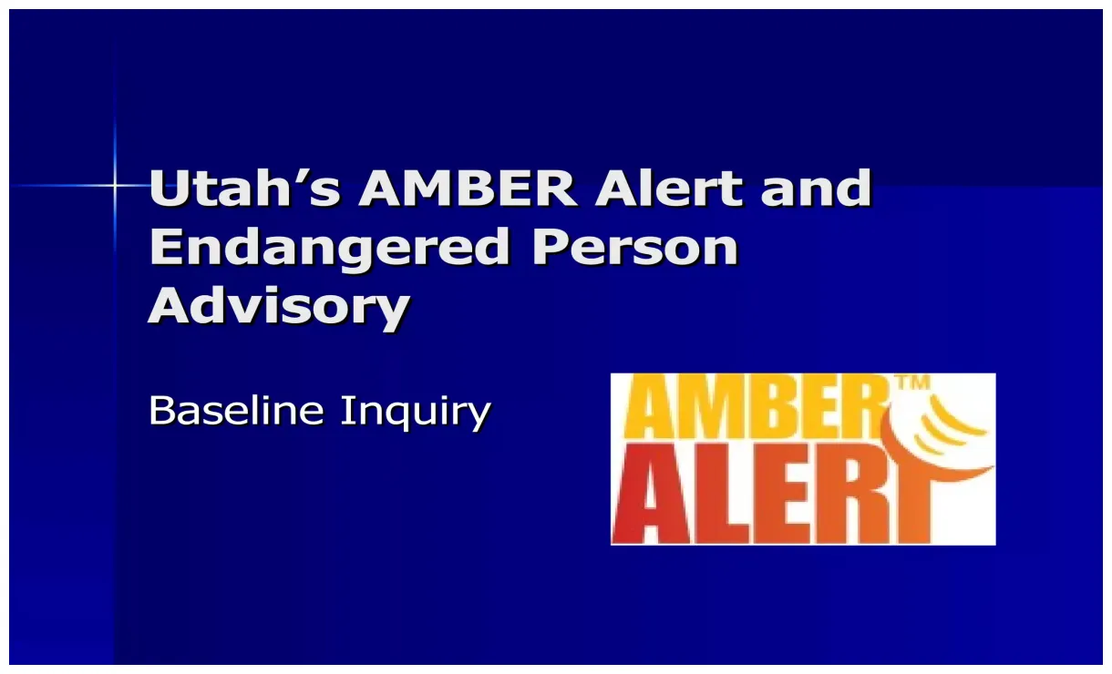 Utah Amber Alert | PPT