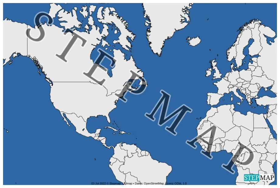 StepMap - Europa Amerika - Landkarte für Welt