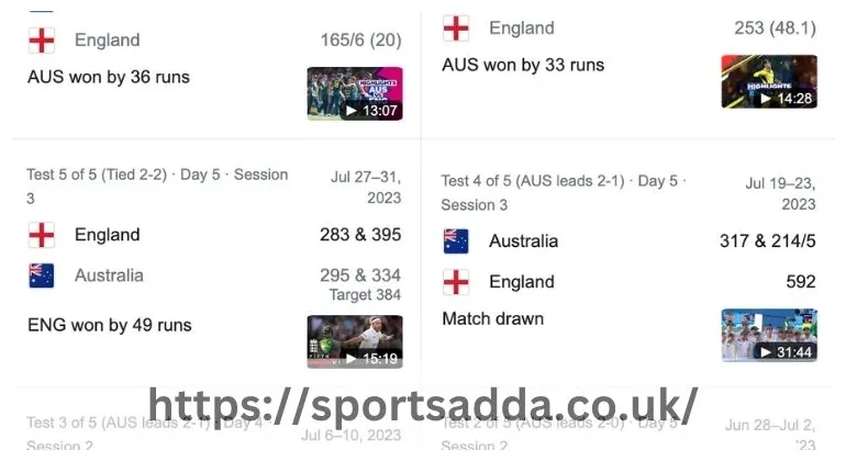 England cricket team vs australian men’s cricket team match scorecard