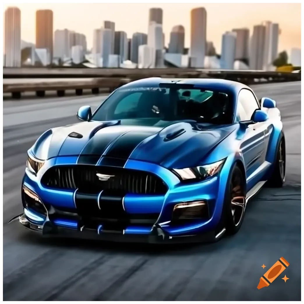 Mustang gtr parked in miami on Craiyon