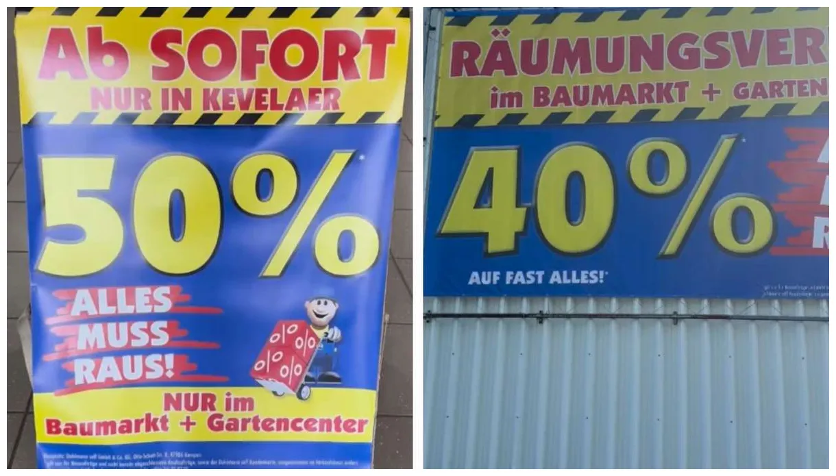 Räumungsverkauf startet: Möbelhaus- und Baumarkt-Kette schließt