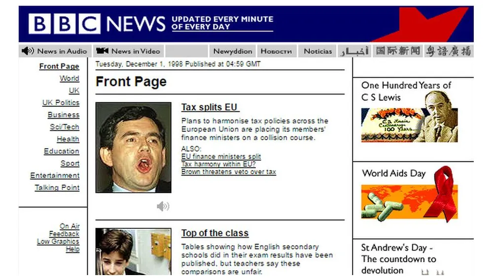 How the news website has changed over the past 20 years news
