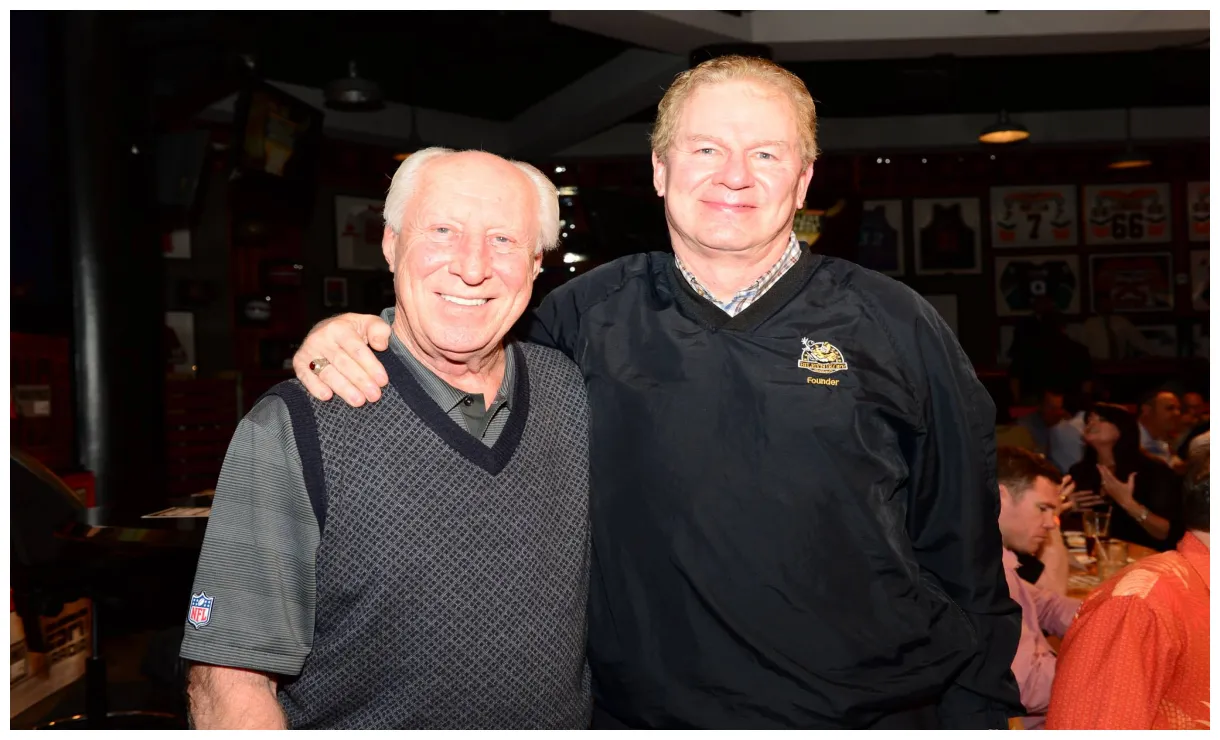 Fred biletnikoff with walter manley, ii, founder and