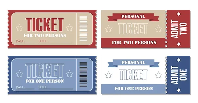 Un ensemble de 2 billets imprimables pour une fête cinéma vacances