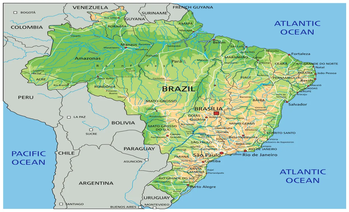 Brazil Map - Guide of the World