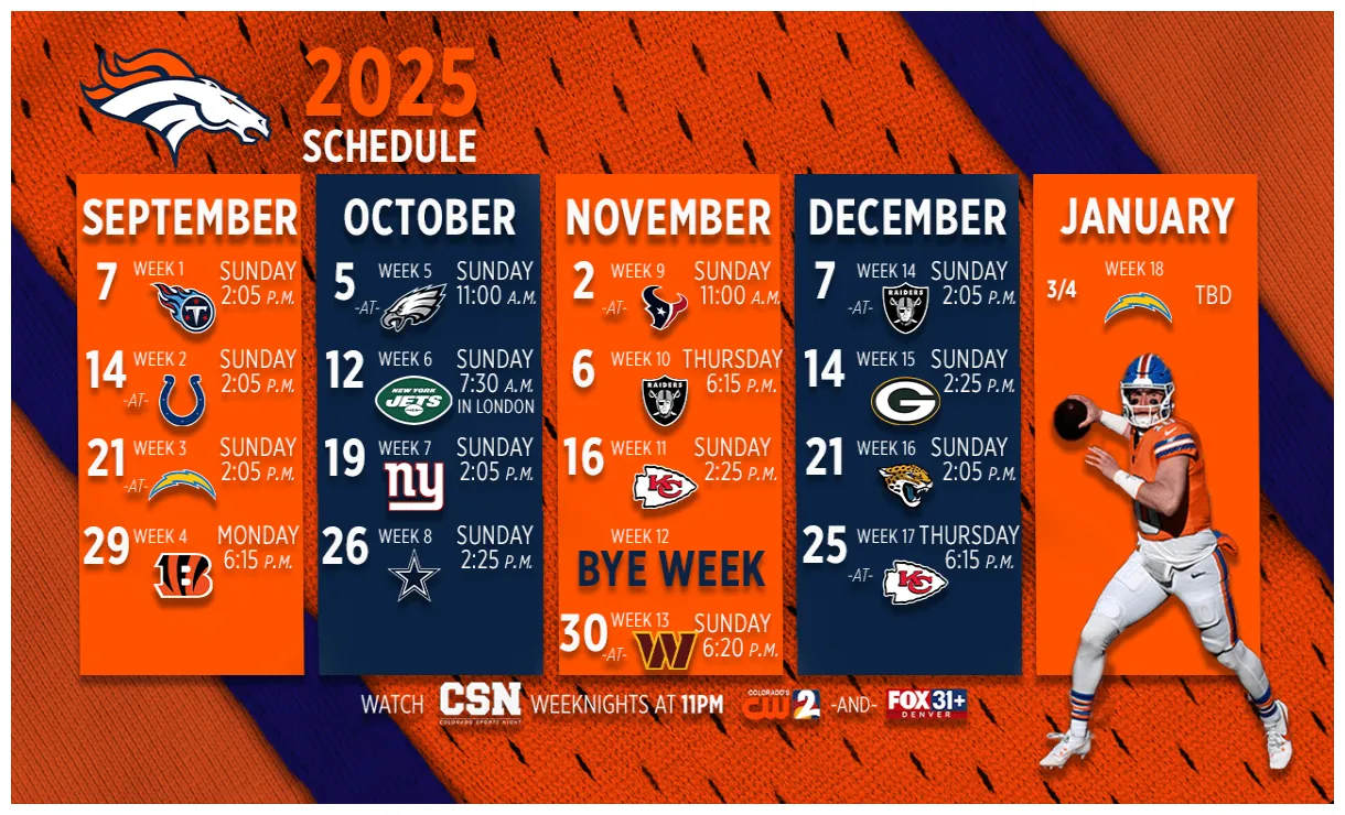 Denver Broncos 2025 schedule released | FOX31