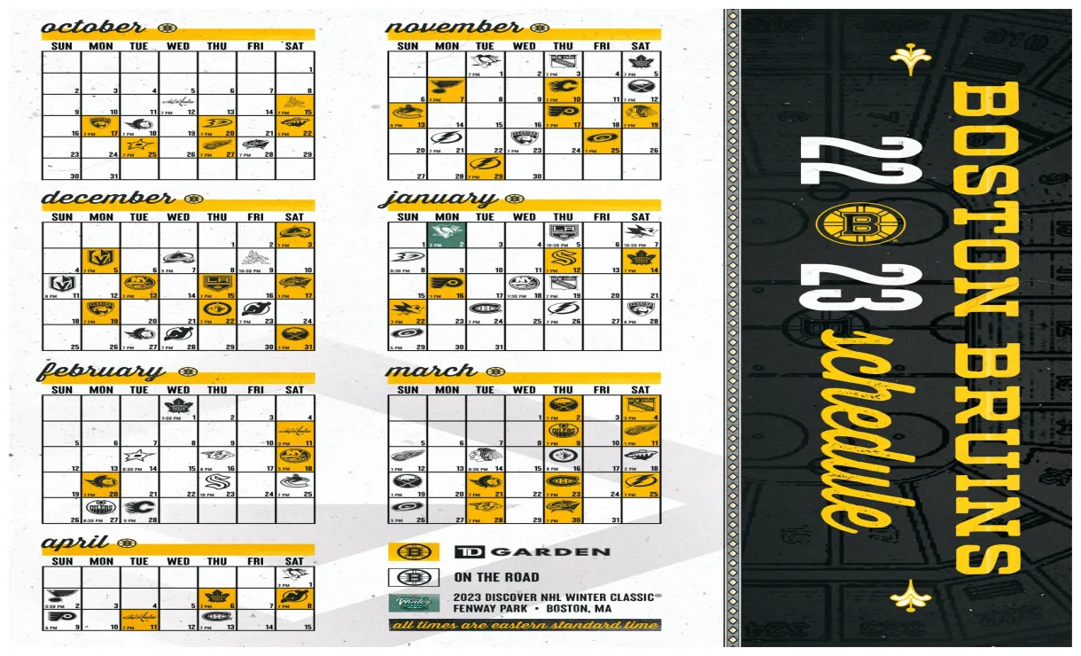 Boston bruins on twitter "keep this thing handy. 🗓 full schedule
