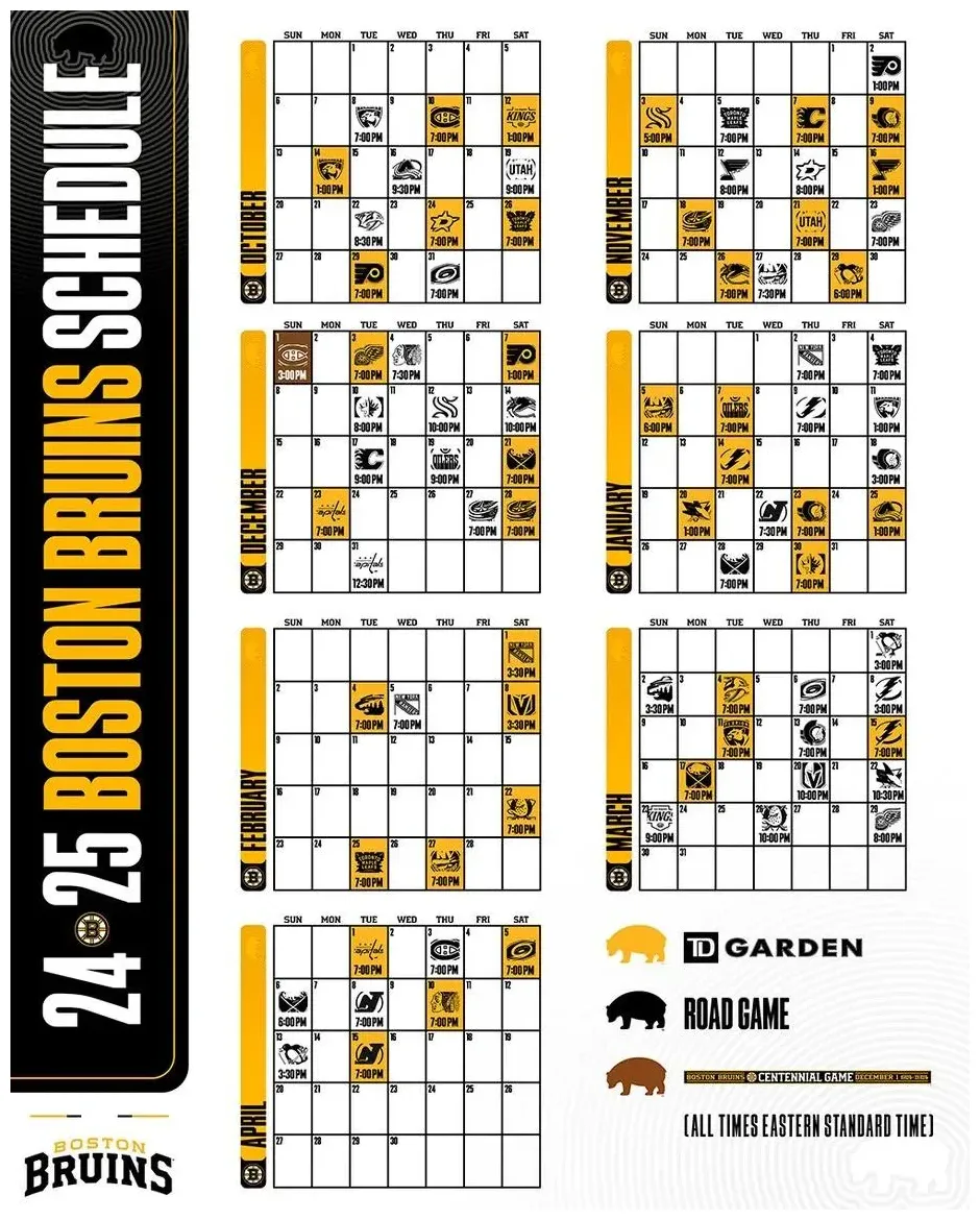 Boston bruins finally reveal their official schedule for the 2024-25 season