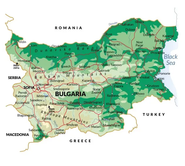 Mapa bulgaria mapa
