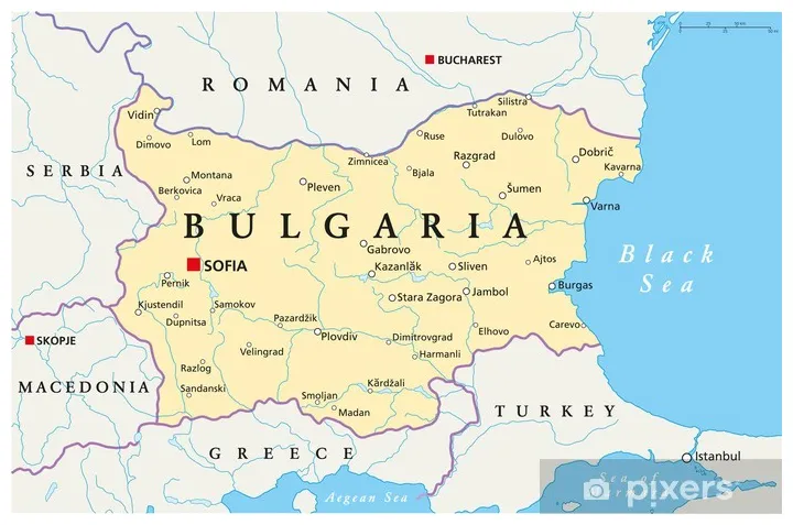 Coussin décoratif carte de la bulgarie bulgarien chronique pixers.fr