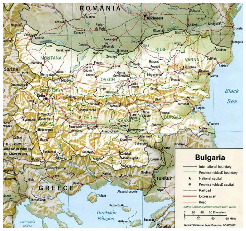Cartes de bulgarie carte-monde