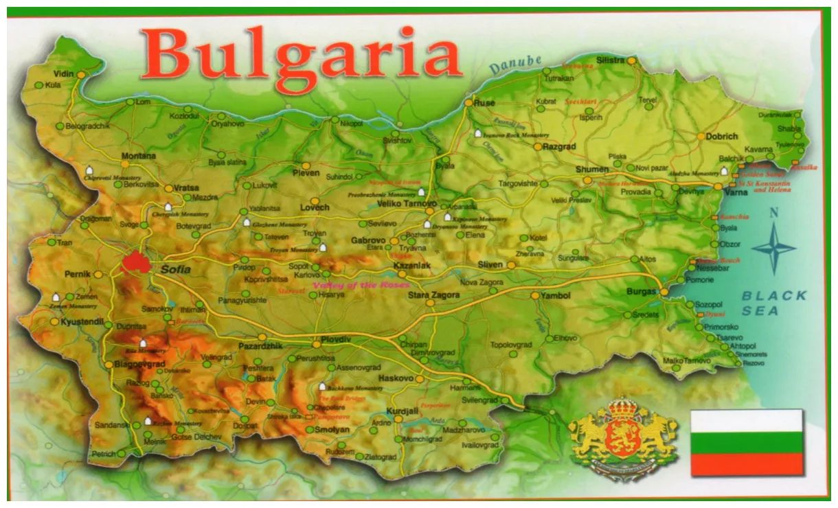 Pocztówkowe mapy bułgaria pocztówki wielkiej urody