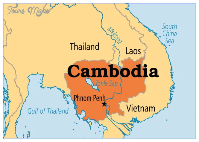 Where Is Cambodia Located In The World Map - ToursMaps.com