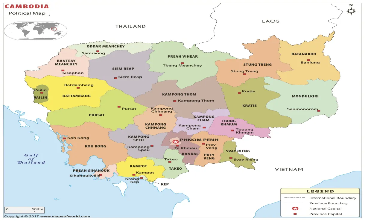 Political wall map by maps of world mapsales