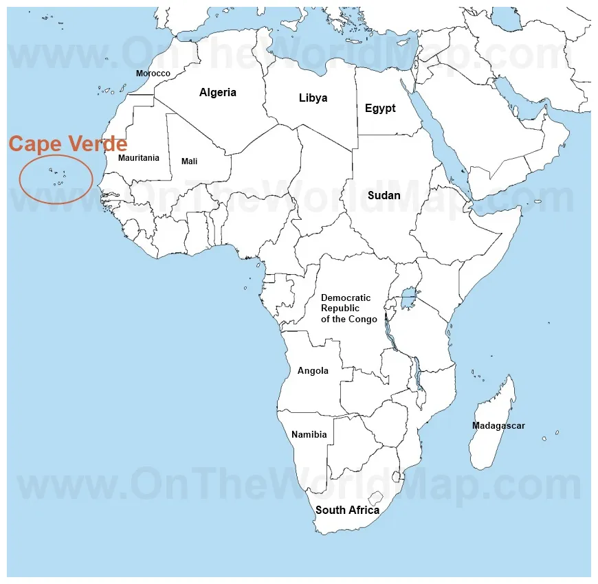 Cape Verde on the World Map | Cape Verde on the Africa Map