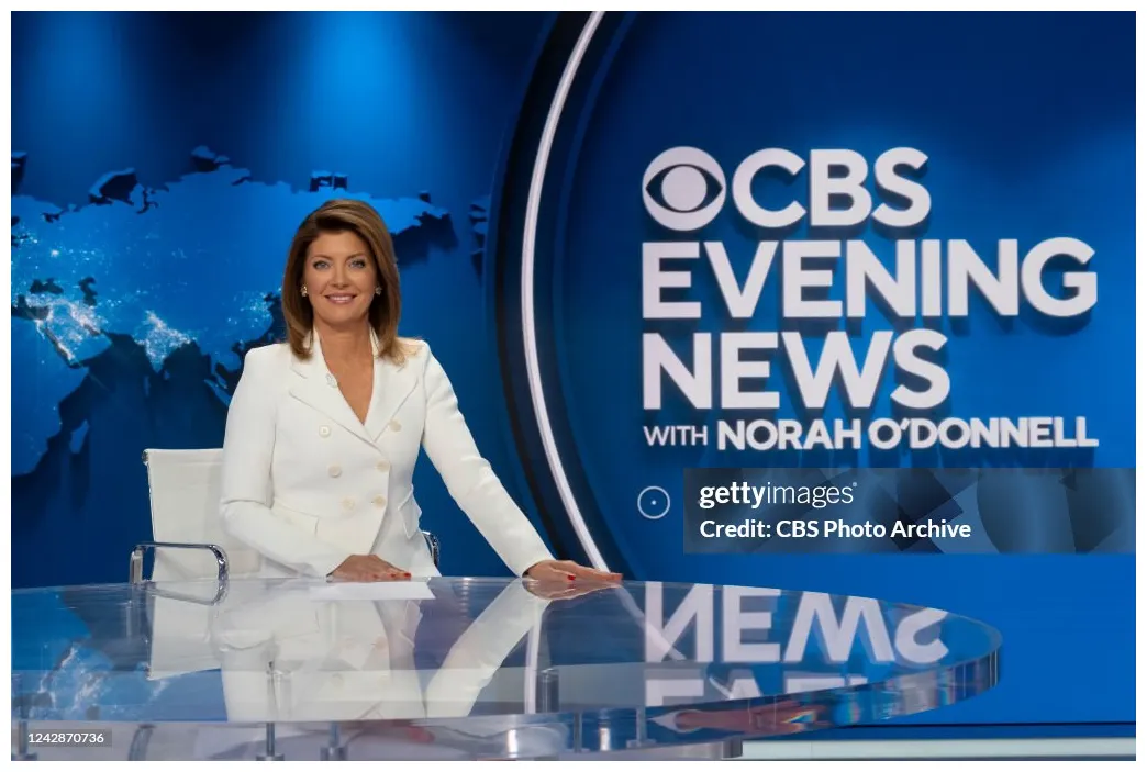 Norah ODonnell on the new set of CBS Evening News with Norah ODonnell