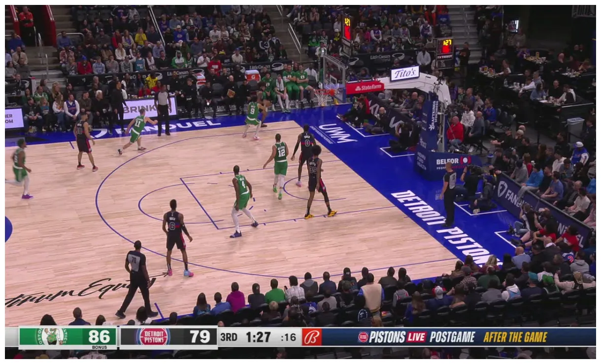 Review of called foul celtics @ pistons nba official
