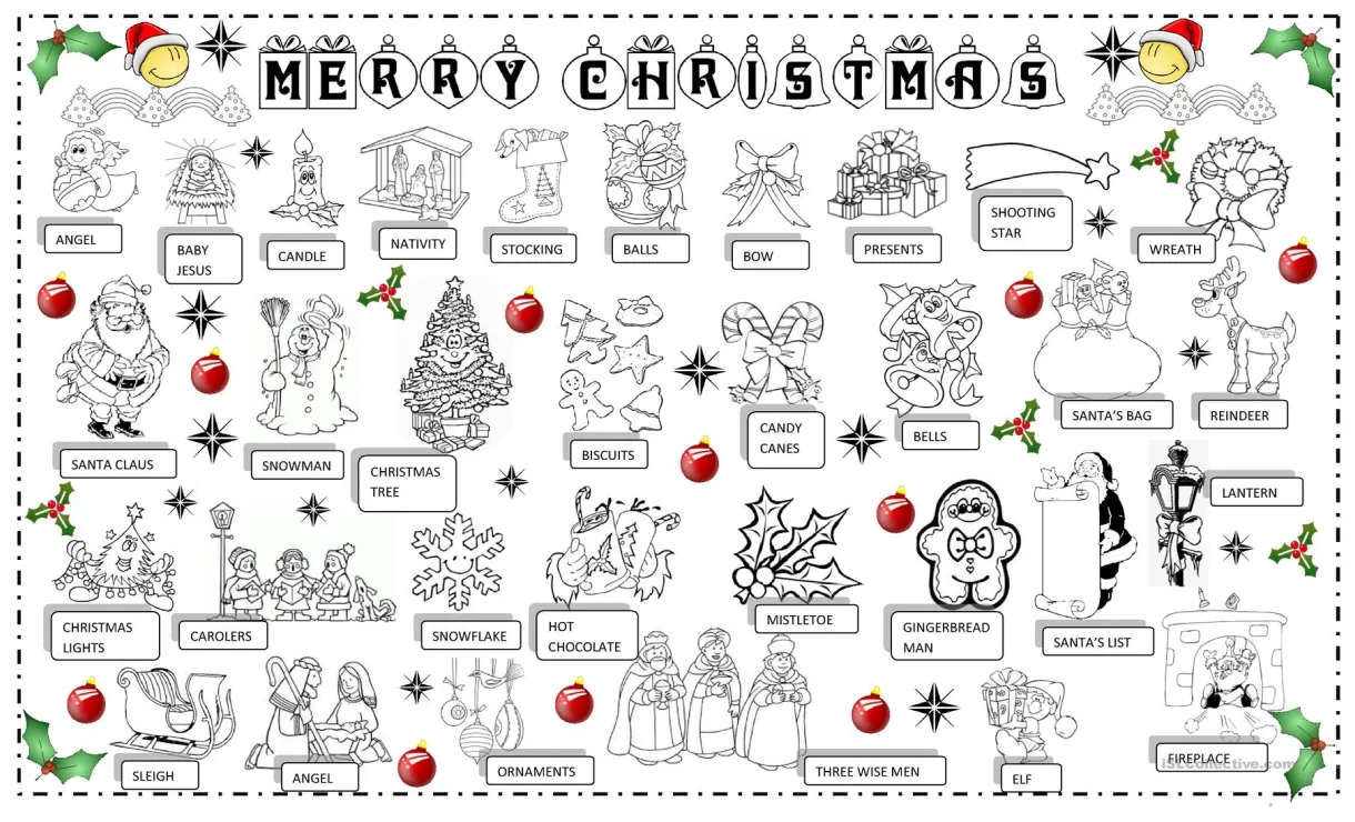 Printable christmas pictionary