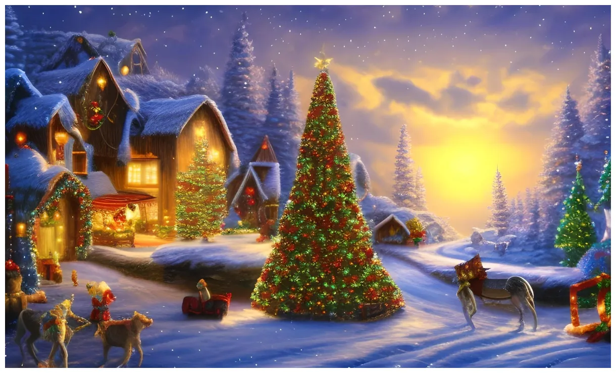 Christmas Background, Christmas Landscape Background, Christmas