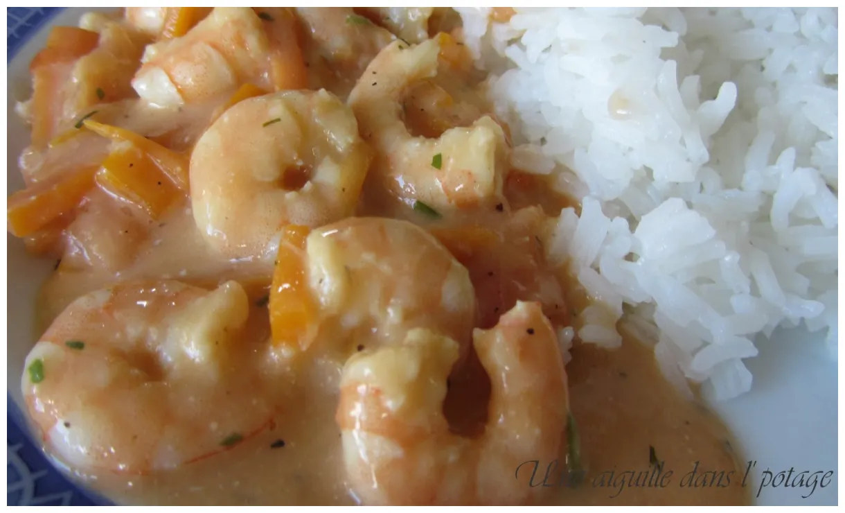 Blanquette de crevettes une aiguille dans l'potage