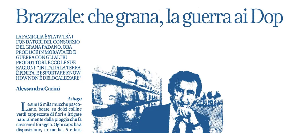 Brazzale grana padano, the war against the pdos brazzale s.p.a