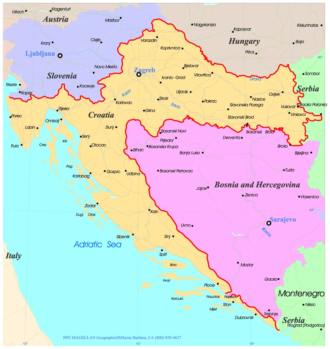 N map of physical map of