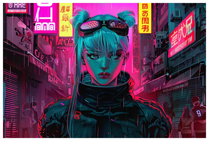 Design your cyberpunk character art illustration by marynolds fiverr