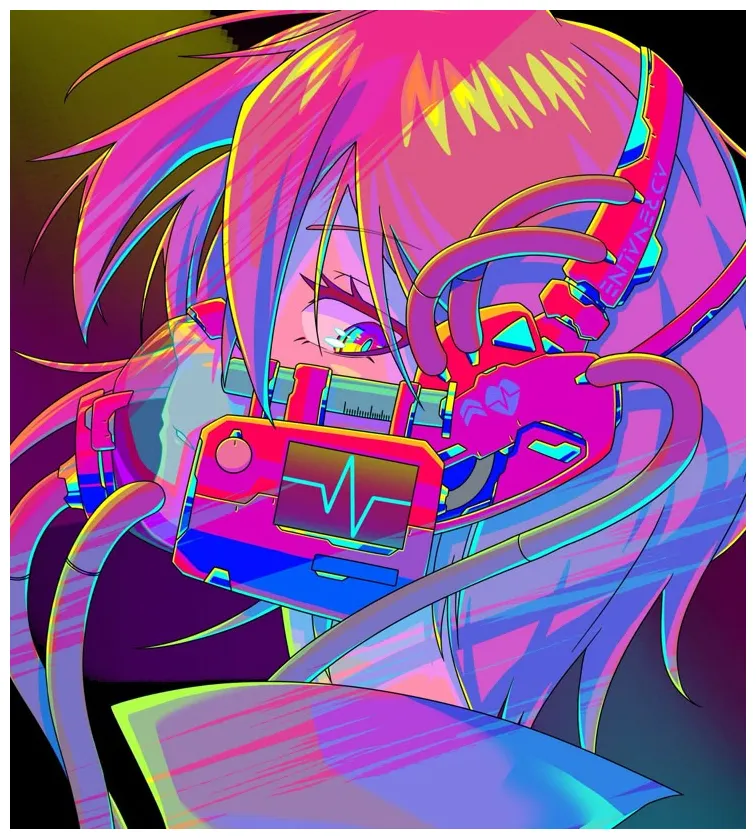 甘味料🐇 on twitter in 2023 scenecore anime, cartoon art styles, neon art