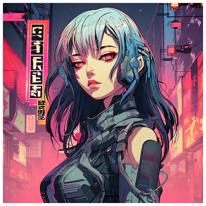 Draw cyberpunk anime pop art style character illustration by magoyote