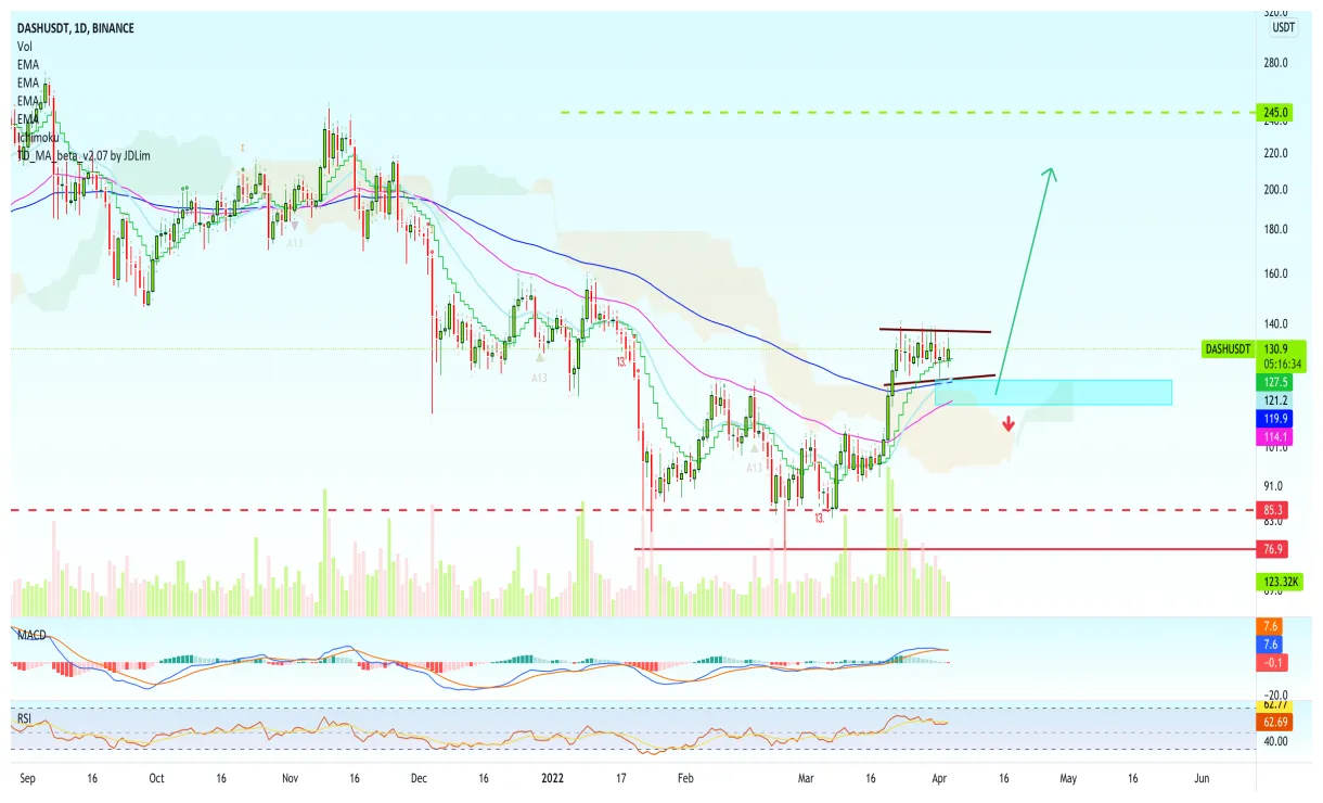 Dash (DASH) Daily Price Chart - Week 2 January 2026