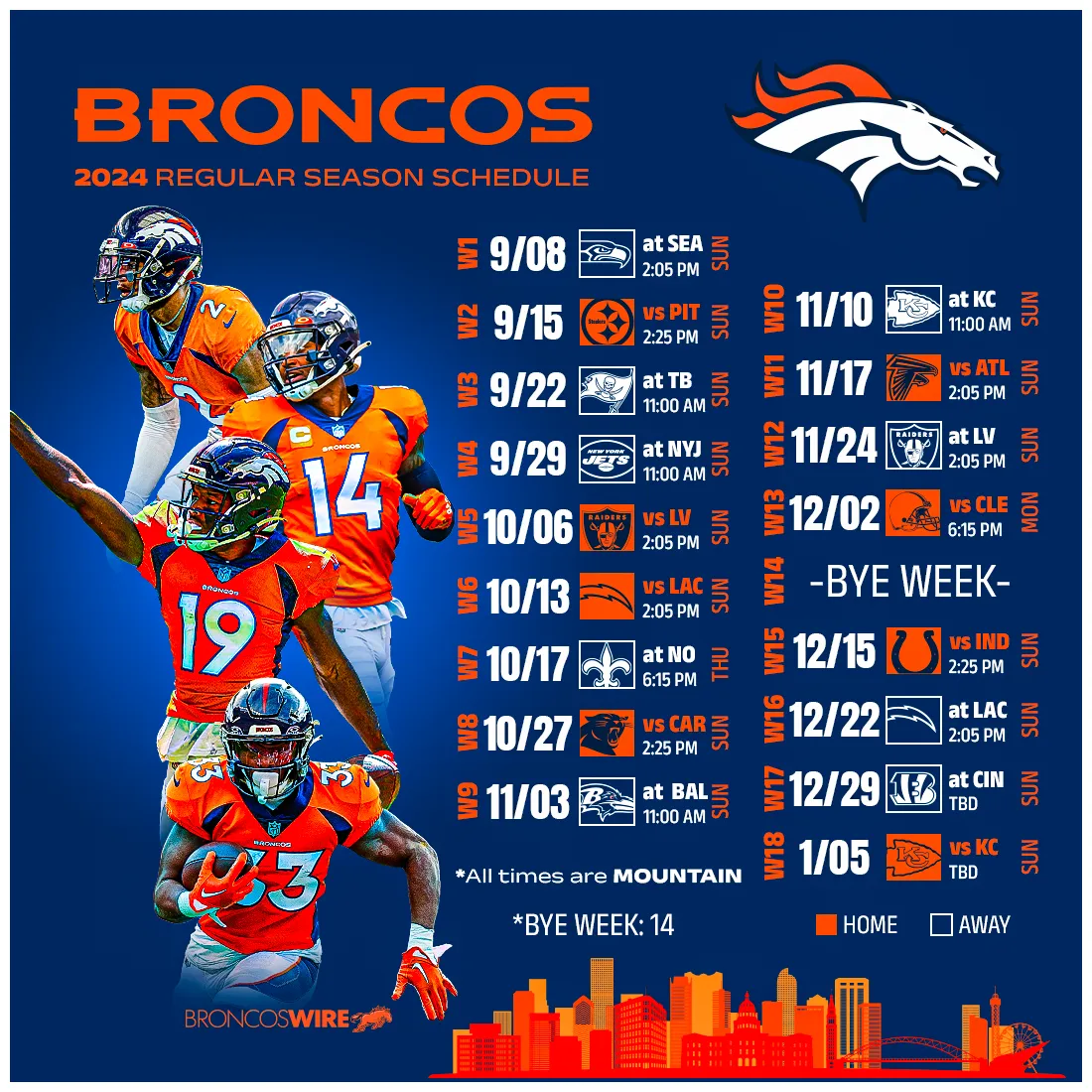 Denver broncos 2024 schedule denver sports today