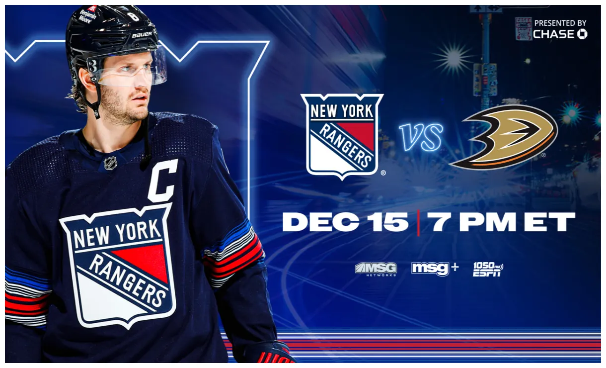 Pregame notes rangers vs. ducks new york rangers