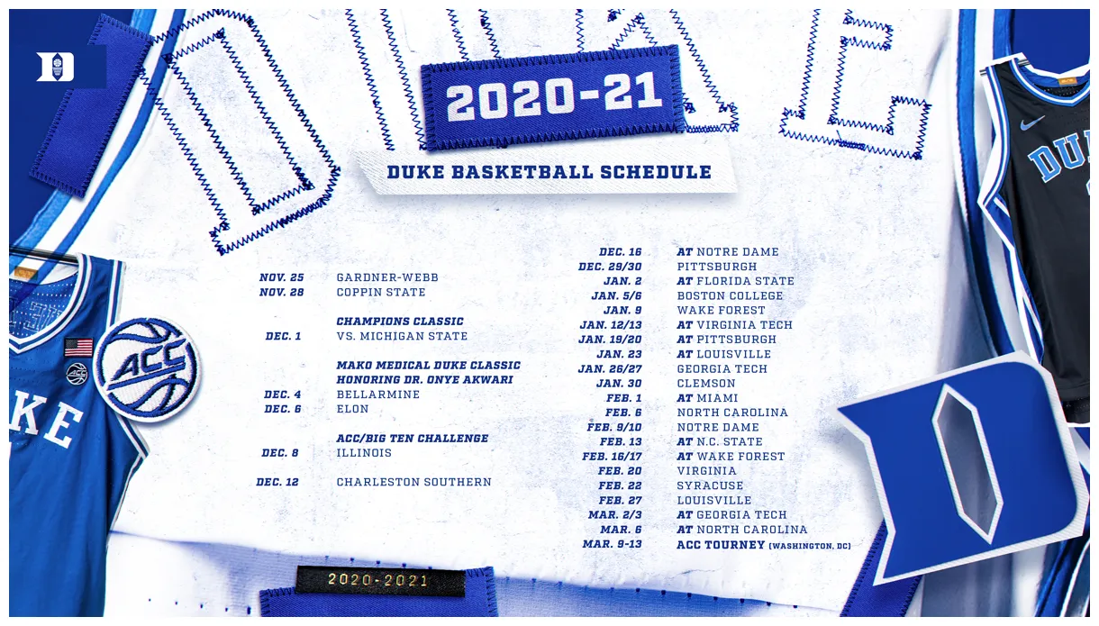 Duke blue devils 2020-21 men’s basketball schedule announced dukeblog