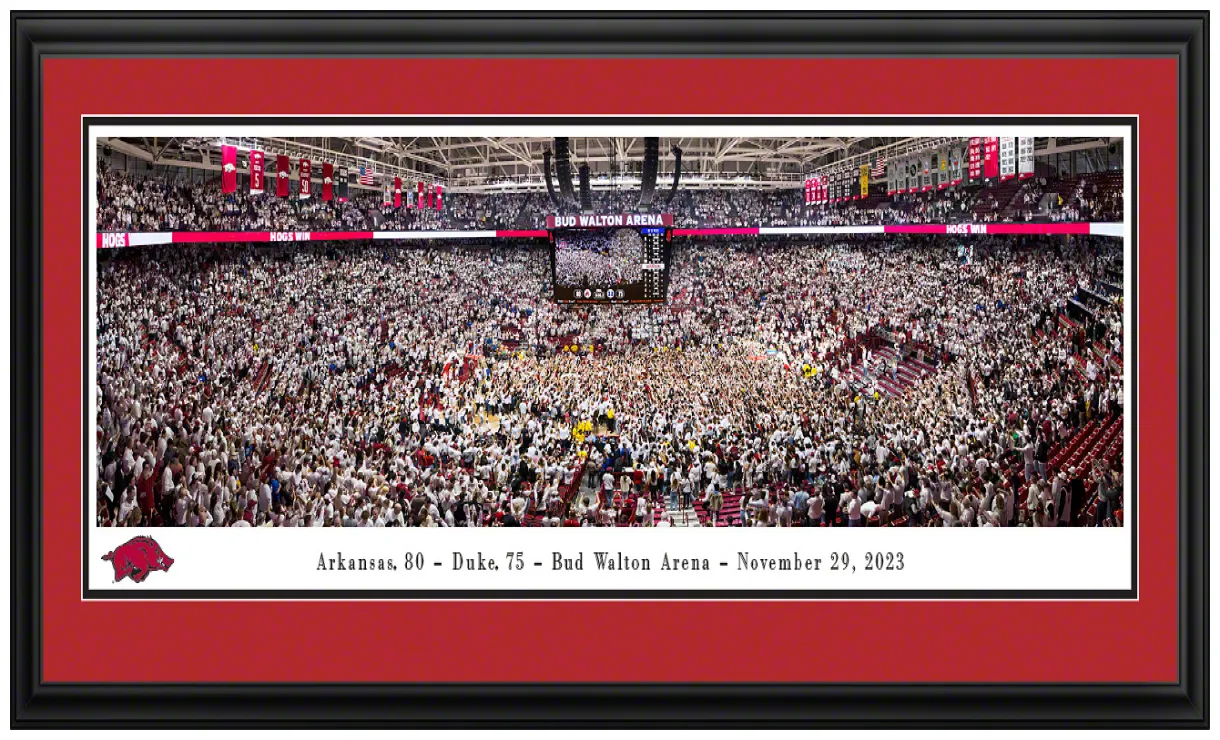 Arkansas Vs Duke Bud Walton Arena Basketball Court Storming Panorama