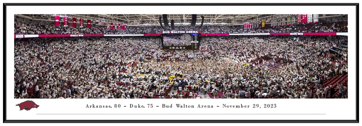 Arkansas Vs Duke Bud Walton Arena Basketball Court Storming Panorama