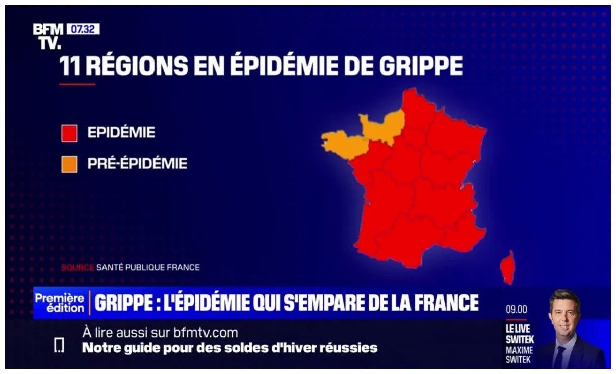11 régions en phase épidémique de grippe