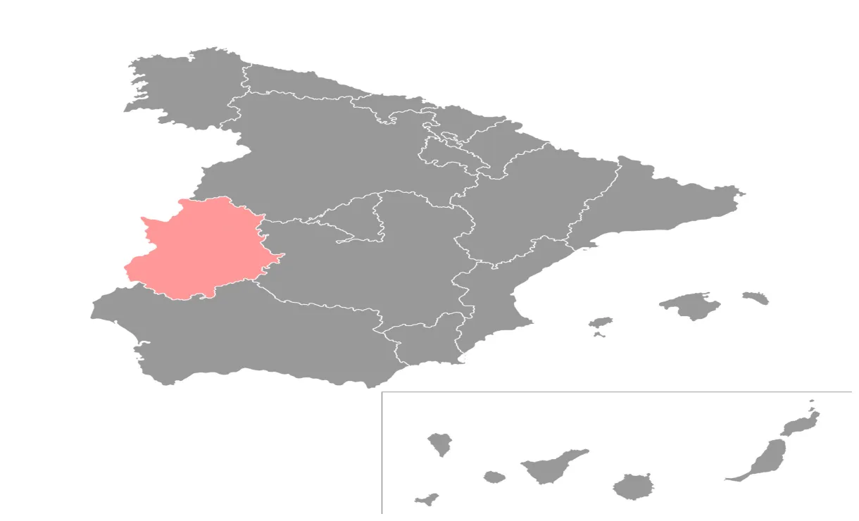 Extremadura map, Spain region. Vector illustration. 20646947 Vector Art