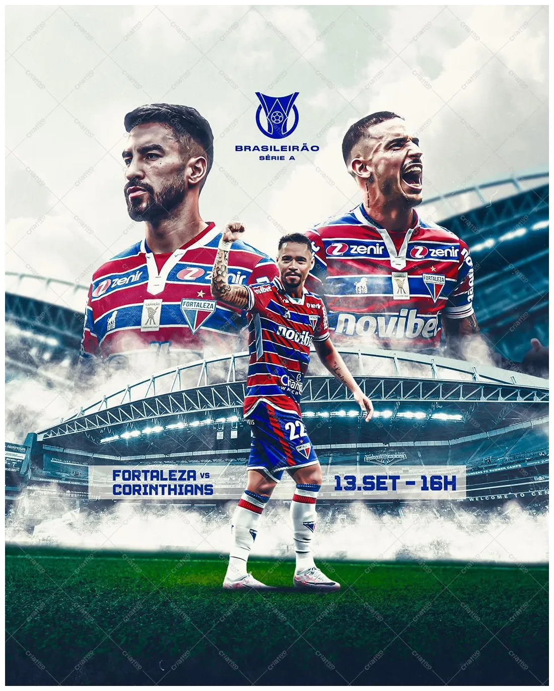 Poster Fortaleza x Corinthians Brasileirão PSD Editável | PSD Premium