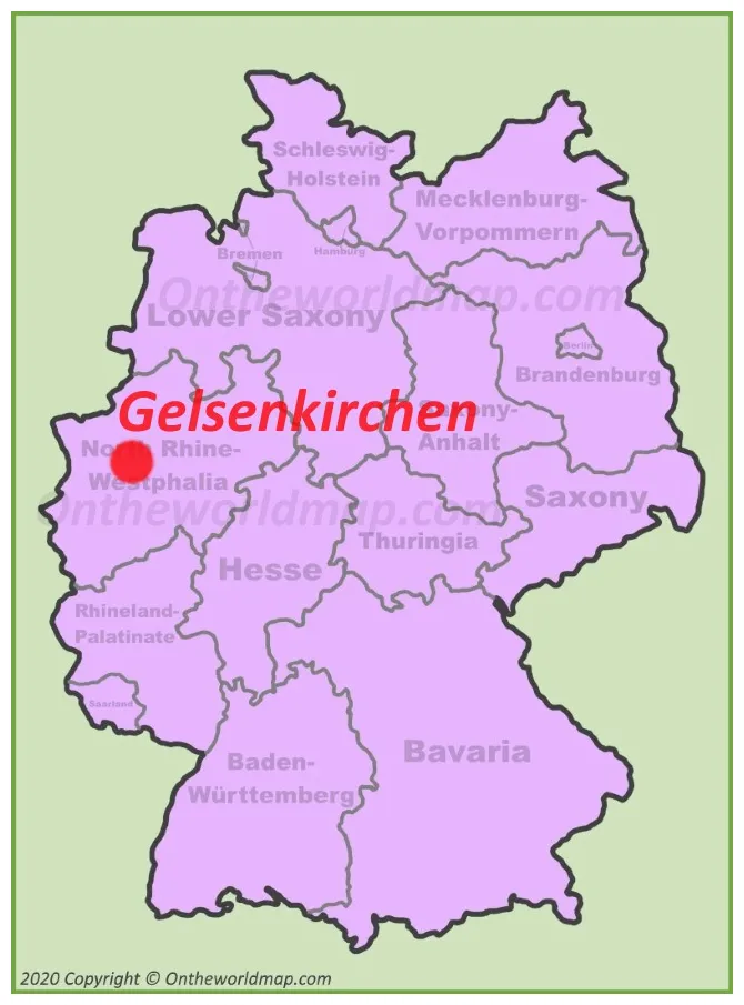 Gelsenkirchen location on the Germany map - Ontheworldmap.com