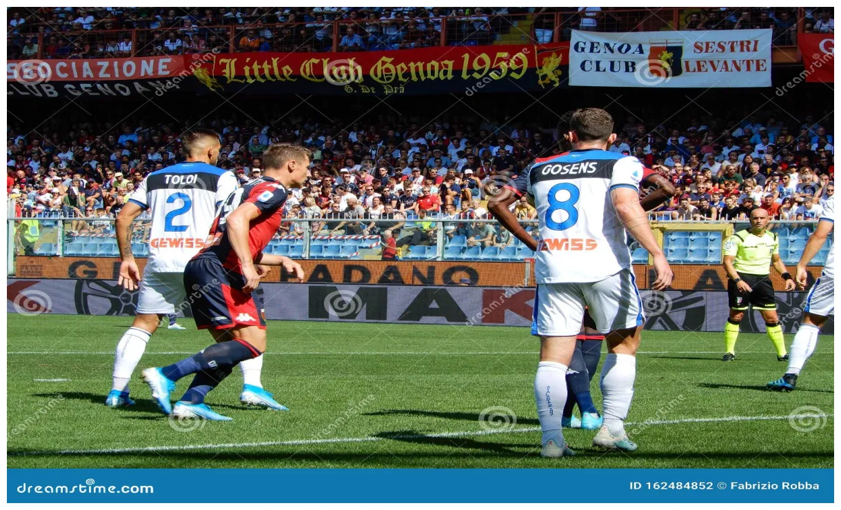 Football scenes during the italian serie a match genoa atalanta in
