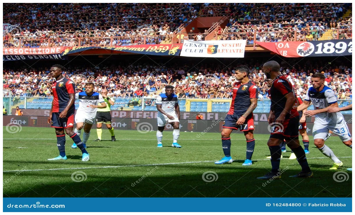 Football scenes during the italian serie a match genoa atalanta in