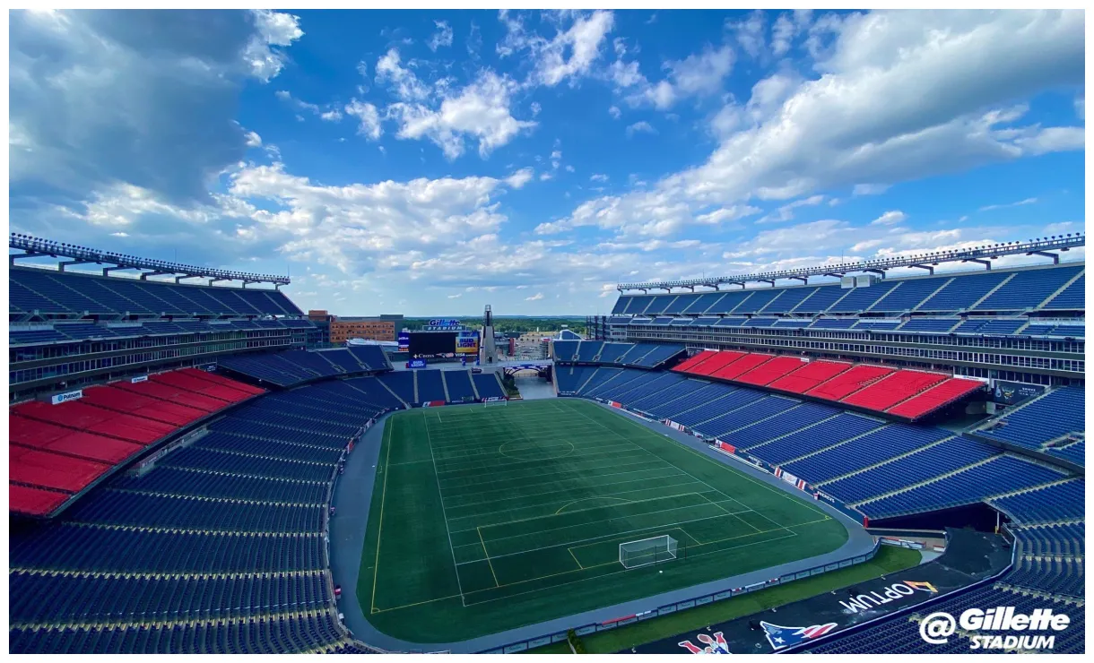 On twitter , stadium, new england