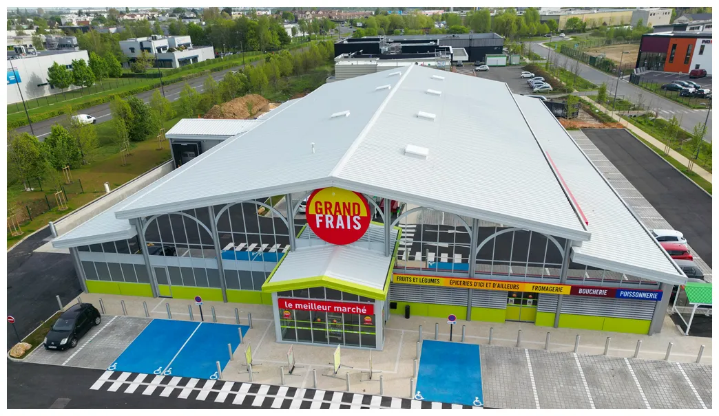 Construction d'un magasin commercial pour l'enseigne grand frais à