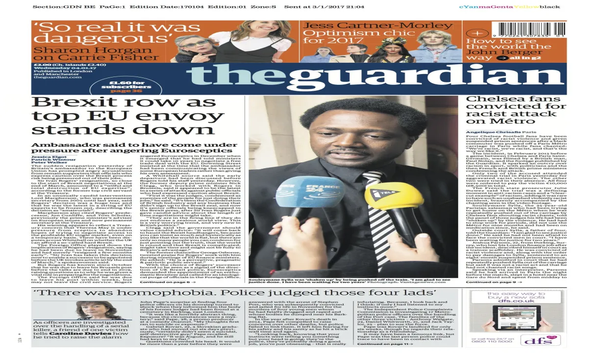 The on twitter "the front page, wednesday 04.01.17