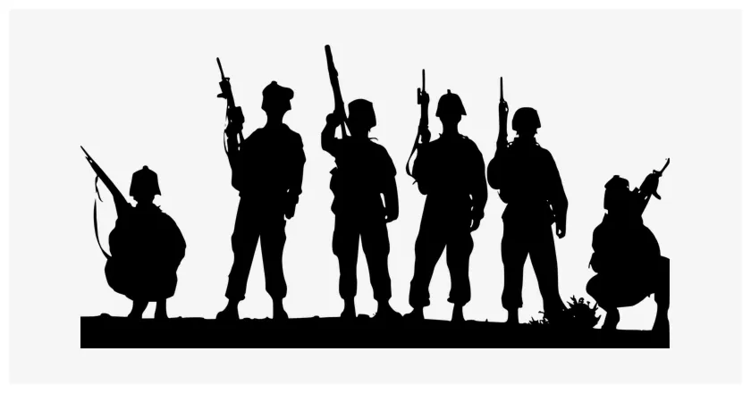 Army Guns Soldier Platoon War Silhouette S - Child Soldiers Clipart
